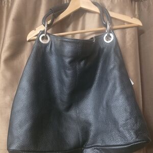 Elegant Black Leather Hobo Bag